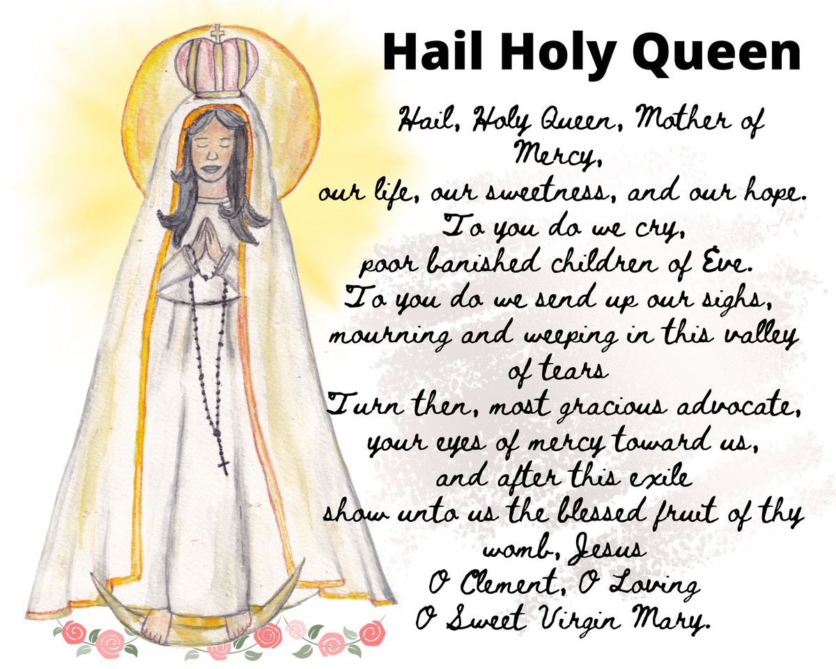 Hail Holy Queen Stickers, Catholic Stickers, Virgin Mary Stickers