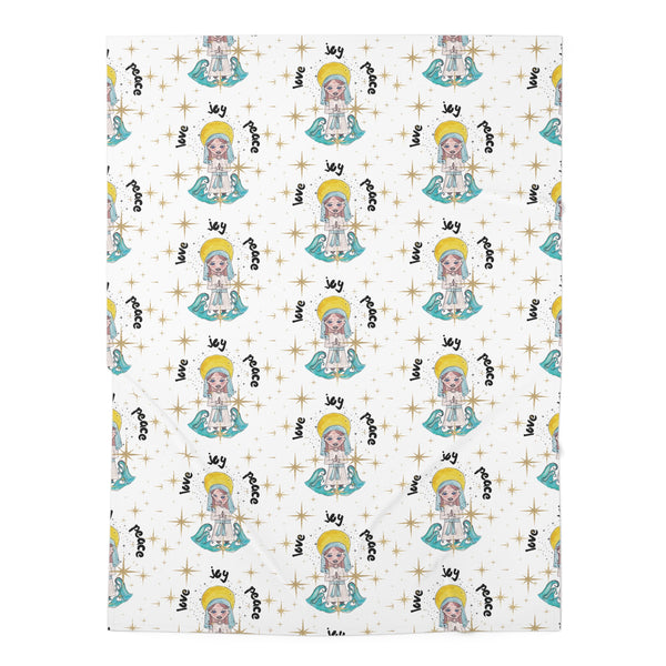 Catholic Baby Swaddle Blanket: Our Lady Star of the Sea