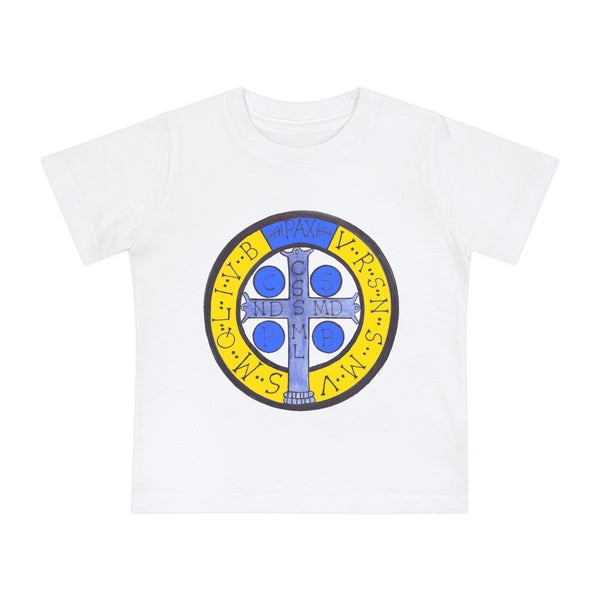 Catholic Baby Clothes: St.Benedict Medal Baby T-Shirt