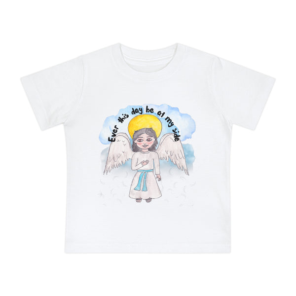 Catholic Baby Clothes: Guardian Angel Baby Short Sleeve T-Shirt