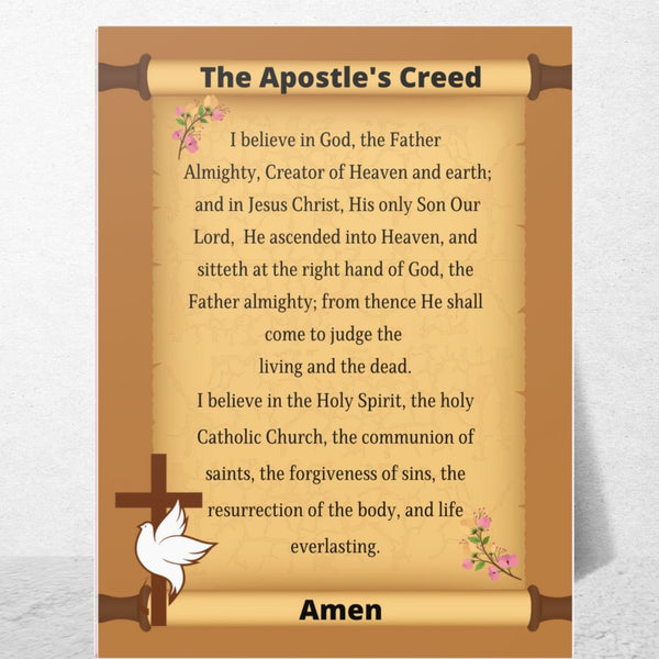 The Apostle's Creed Catholic Prayer Poster for Classrooms (Satin Posters)