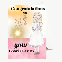 Catholic Confirmation Cards for Girls