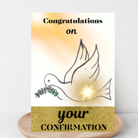 Catholic Confirmation Card for Adults and Kids (Blank Inside)