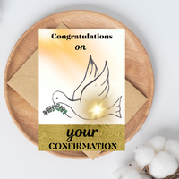 Catholic Confirmation Card for Adults and Kids (Blank Inside)