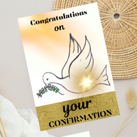 Catholic Confirmation Card for Adults and Kids (Blank Inside)