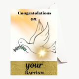 Catholic Baptism Card for Adults and Kids (Blank Inside)