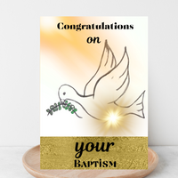 Catholic Baptism Card for Adults and Kids (Blank Inside)