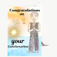 Catholic Confirmation Cards for Boys