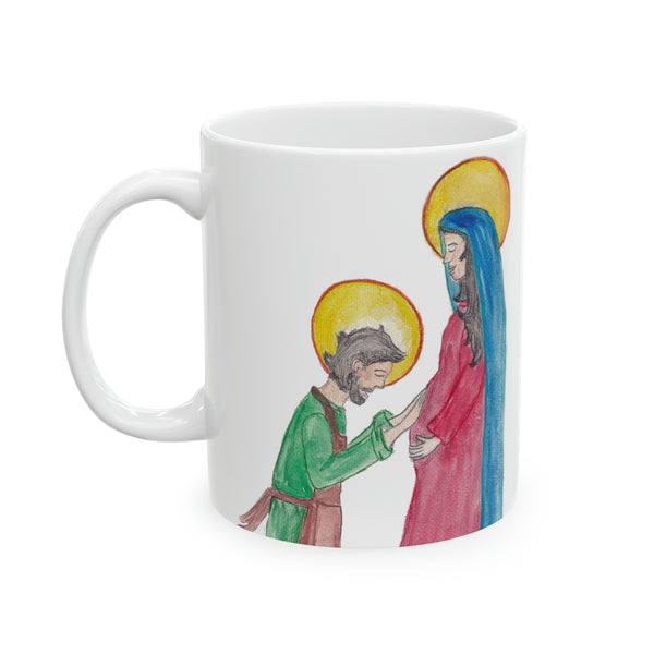 St. Joseph Touching Mary's Belly Catholic Mug!