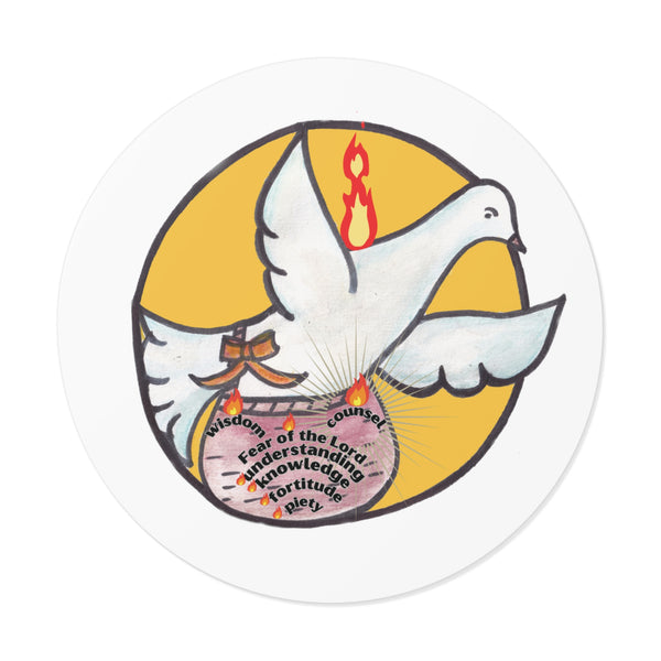 7 Gifts of the Holy Spirit Round Vinyl Stickers
