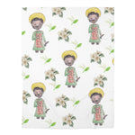 Catholic Baby Swaddle Blanket: St. Joseph the Worker Among the Lillies