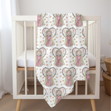 Our Lady of Guadalupe With Heart Shaped Rosary Swaddle Blanket