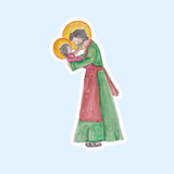 St. Joseph Holding Jesus Sticker