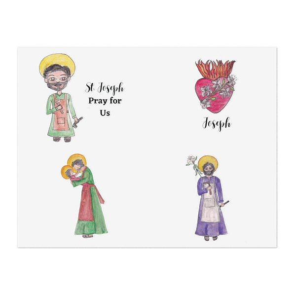 St. Joseph Sticker Sheet- Catholic Stickers-Catholic Gifts