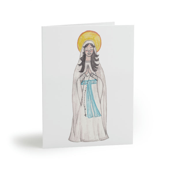 Catholic Greeting Cards: Our Lady of Lourdes-(Set of 8) (Blank inside) Baptism or Confirmation