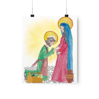 St. Joseph and Mary Art, Holy Family Art Print, Catholic Art Print, Catholic Gift,