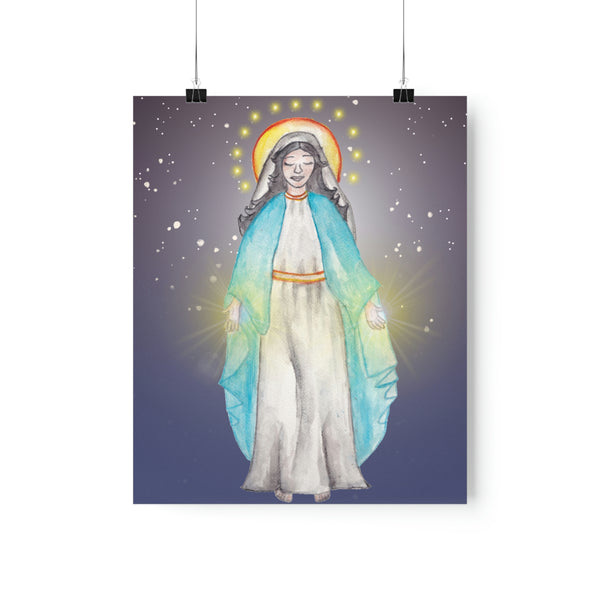 Catholic Home Decor Ideas: Our Lady, Mama Mary Watercolor Print