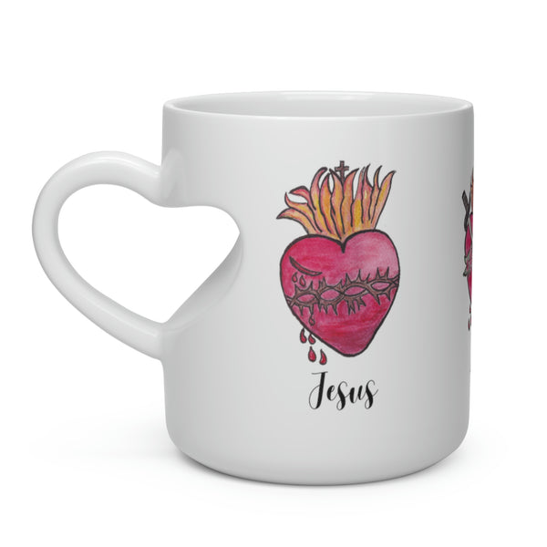 Three Hearts(Jesus Mary and Joseph)Heart Shape Mug