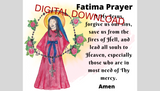 INSTANT DOWNLOAD Fatima Prayer, Catholic Prayer Poster, Catholic Home Decor
