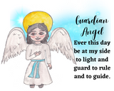 INSTANT DOWNLOAD Guardian Angel Prayer, Angel of God Prayer, Catholic Nursery Art - 8x10