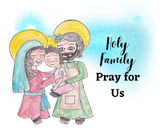INSTANT DOWNLOAD Holy Family Art, Holy Family Wall Art Print, Catholic Nursery, Catholic Nursery Art - 8x10 Print