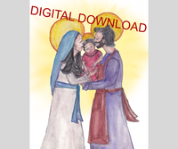 INSTANT DOWNLOAD Holy Family Print/Jesus, Mary and Joseph