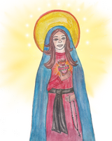 INSTANT DOWNLOAD Immaculate Heart of Mary Art Print - 8x10 Print