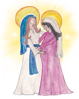 INSTANT DOWNLOAD The Visitation, Virgin Mary and Elizabeth Print - 8x10 Print