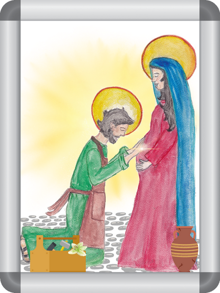 Catholic Home Decor Ideas: St. Joseph and Mary Art, Holy Family Art Watercolor Print
