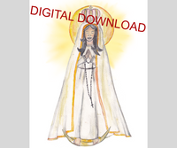 INSTANT DOWNLOAD Our Lady of Fatima Catholic Wall Art Print - 8x10 Print