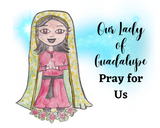 INSTANT DOWNLOAD Our Lady of Guadalupe, Catholic Nursery, Catholic Nursery Art, Hail Mary, Virgin Mary Art