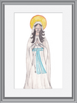 Our Lady of Lourdes Watercolor Art Print-Modern Catholic Art-Contemporary Original Art-Catholic Home Decor