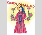 INSTANT DOWNLOAD Our Lady of the Rosary Catholic Wall Art Print-8x10 Print