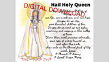 INSTANT DOWNLOAD, Hail Holy Queen Mary, Hail Holy Queen Prayer, Catholic Prayer Poster