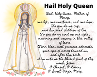 INSTANT DOWNLOAD, Hail Holy Queen Mary, Hail Holy Queen Prayer, Catholic Prayer Poster