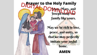 INSTANT DOWNLOAD Holy Family Art Prayer Poster, Holy Family Print, Catholic Home Decor