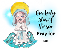 INSTANT DOWNLOAD Stella Maris, Star of Sea, Catholic Nursery Art