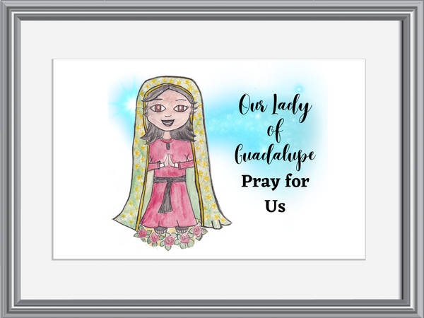 Catholic Baby Nursery Wall Art: Our Lady of Guadalupe, Kids Room Art