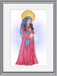 Mary Pregnant, Madonna and Child Watercolor Art Print-Modern Catholic Art-Contemporary Original Art-Catholic Home Decor