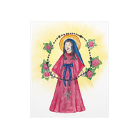 Our Lady of the Rosary Catholic Wall Art Print, Virgin Mary Print, Catholic Gift
