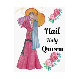 Hail Holy Queen Bless This Home Satin Poster | Spiritual Wall Art, Religious Decor, Christian Gift, Home Blessing, Faith-Inspired Decoration