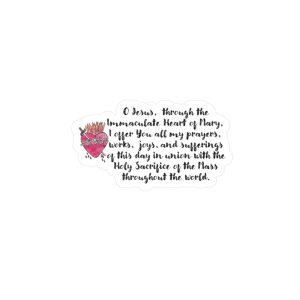 Morning Offering to the Immaculate Heart of Mary Sticker